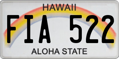 HI license plate FIA522