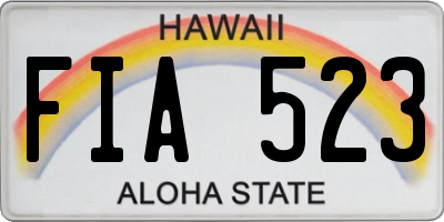 HI license plate FIA523