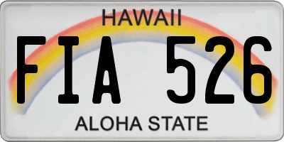 HI license plate FIA526