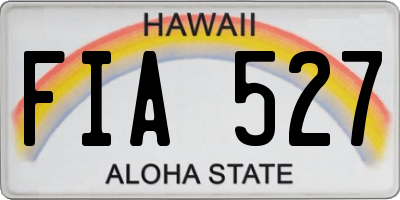 HI license plate FIA527