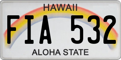HI license plate FIA532