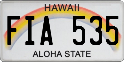 HI license plate FIA535