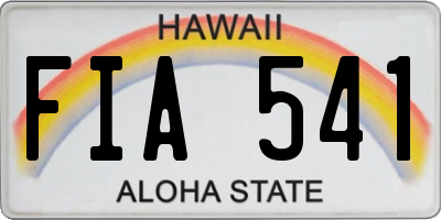 HI license plate FIA541