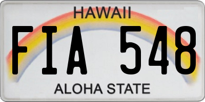 HI license plate FIA548