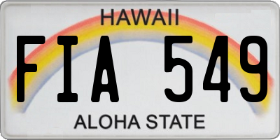 HI license plate FIA549