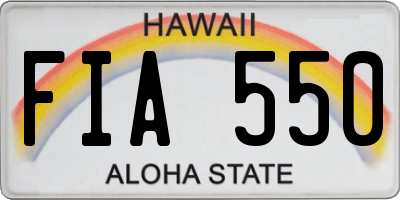 HI license plate FIA550