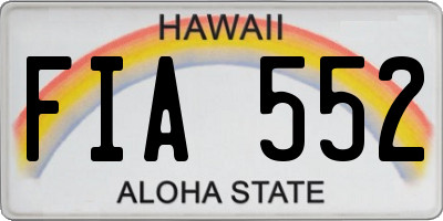 HI license plate FIA552