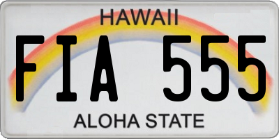 HI license plate FIA555