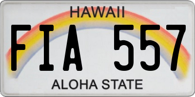 HI license plate FIA557
