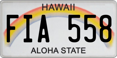 HI license plate FIA558