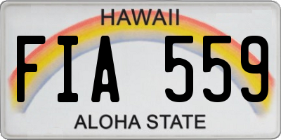 HI license plate FIA559