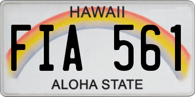 HI license plate FIA561