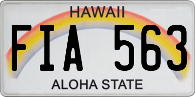 HI license plate FIA563