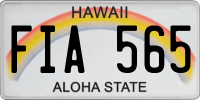 HI license plate FIA565