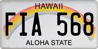 HI license plate FIA568