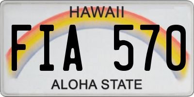 HI license plate FIA570