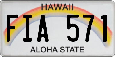 HI license plate FIA571