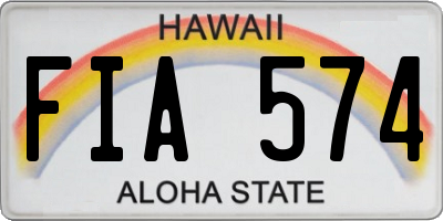 HI license plate FIA574