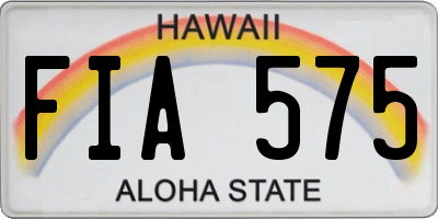 HI license plate FIA575