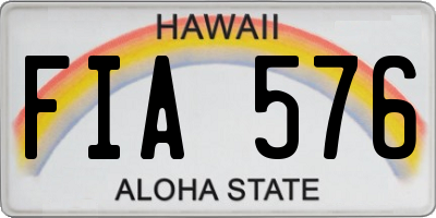 HI license plate FIA576