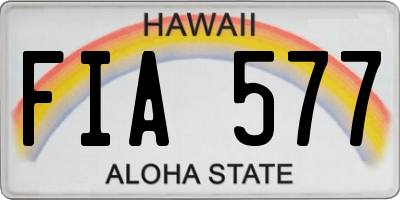 HI license plate FIA577