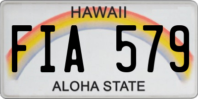 HI license plate FIA579