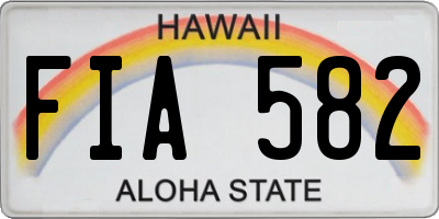 HI license plate FIA582
