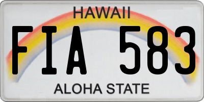 HI license plate FIA583