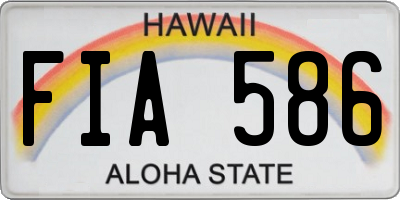 HI license plate FIA586