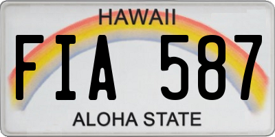 HI license plate FIA587