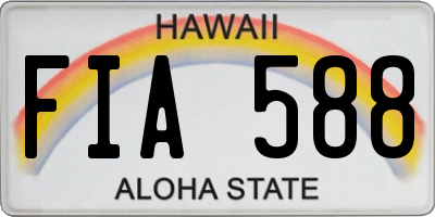 HI license plate FIA588