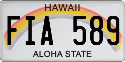 HI license plate FIA589