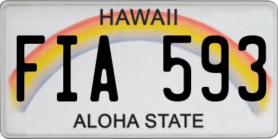 HI license plate FIA593