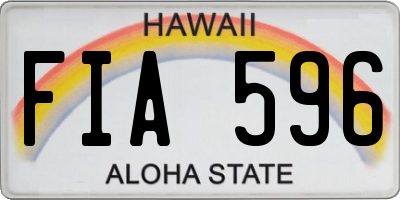 HI license plate FIA596
