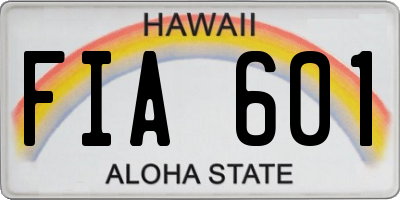 HI license plate FIA601