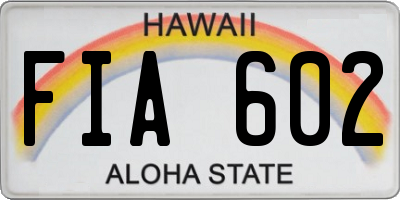 HI license plate FIA602