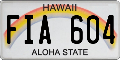 HI license plate FIA604