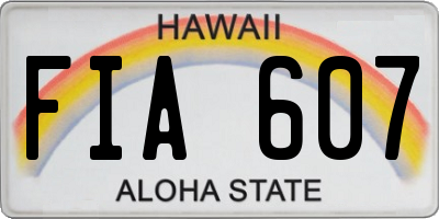 HI license plate FIA607