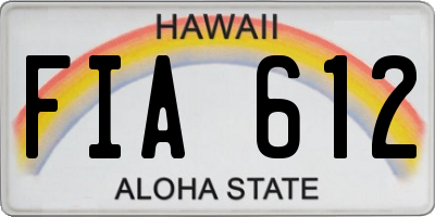 HI license plate FIA612