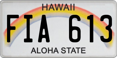 HI license plate FIA613