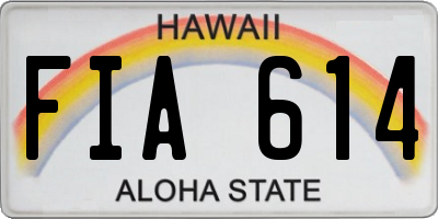 HI license plate FIA614