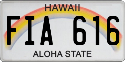 HI license plate FIA616