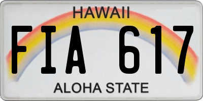 HI license plate FIA617