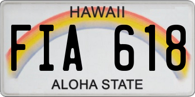 HI license plate FIA618