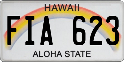 HI license plate FIA623