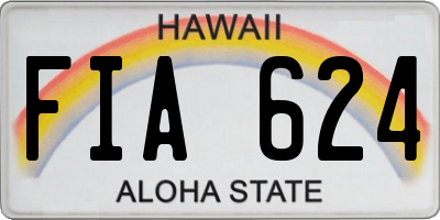 HI license plate FIA624