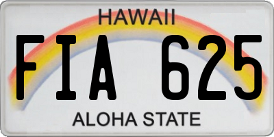 HI license plate FIA625
