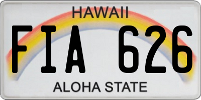 HI license plate FIA626