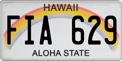 HI license plate FIA629