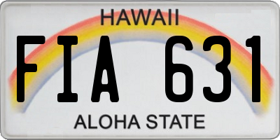 HI license plate FIA631